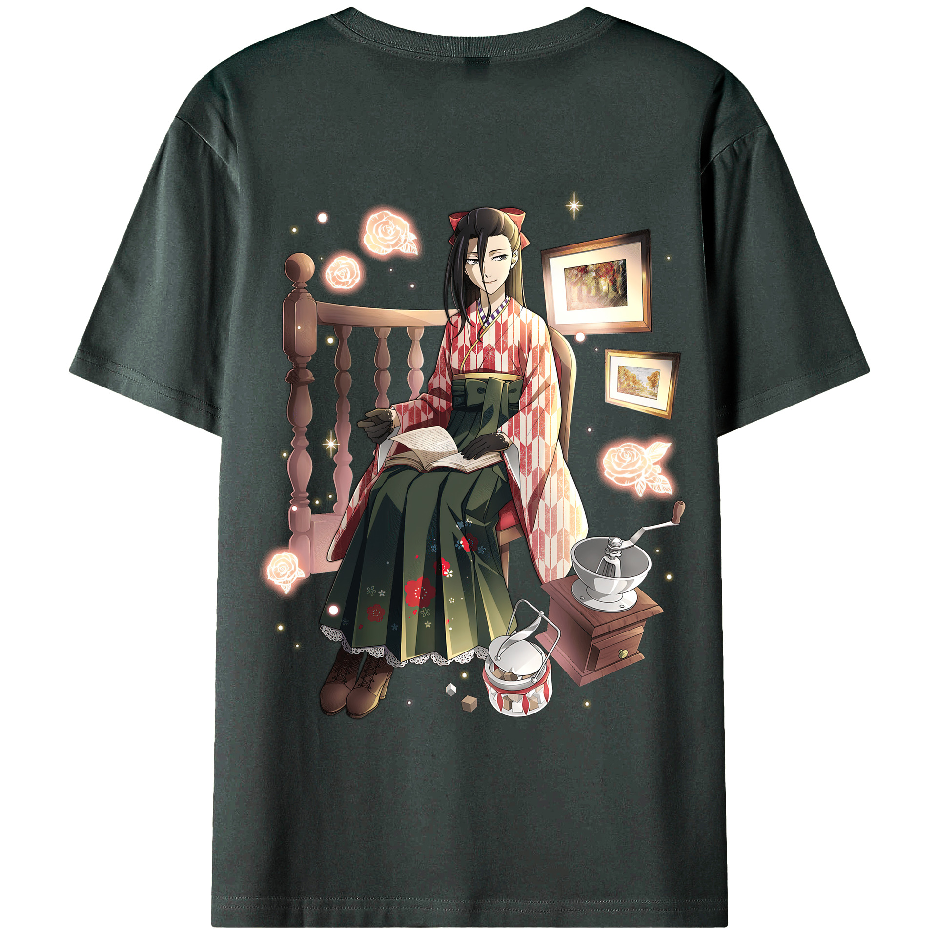 （画像用） 文豪ストレイドッグス Bungo Stray Dogs 綿100％ メンズ半袖Tシャツ（バックプリント） 通気性
